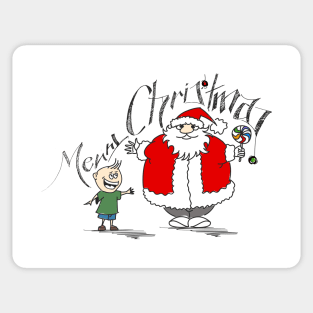 Funny Santa Claus Holding Candy Sticker